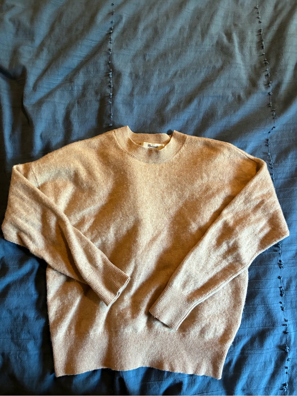 Madewell Soft Beige Cashmere Crewneck Sweater